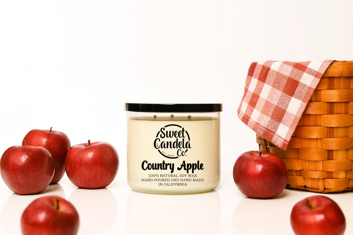 Country Apple 3 Wick Soy Wax Candle
