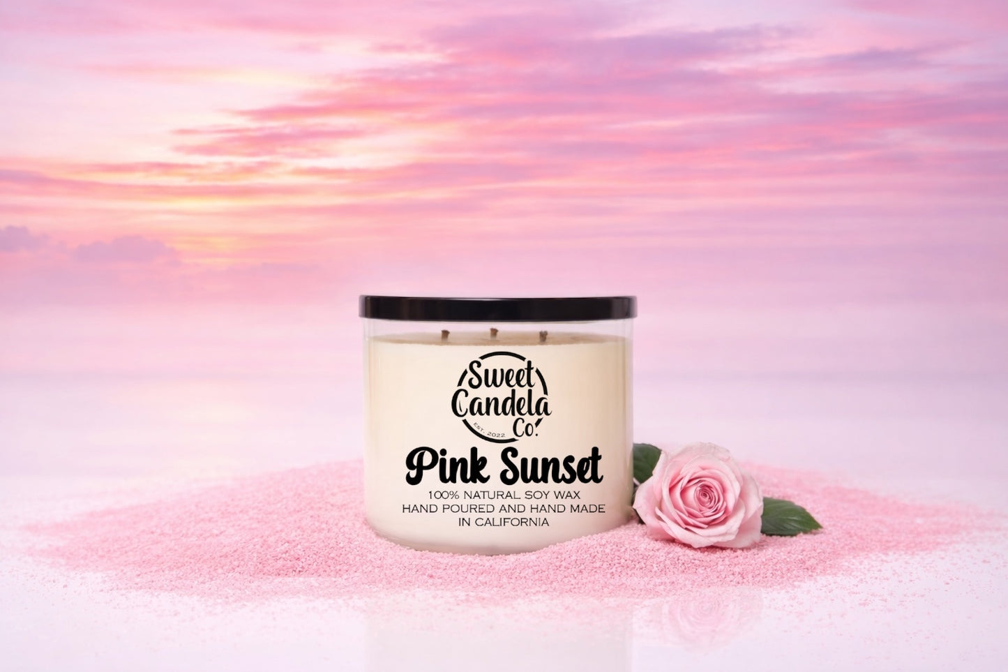 Pink Sunset 3 Wick Soy Wax Candle