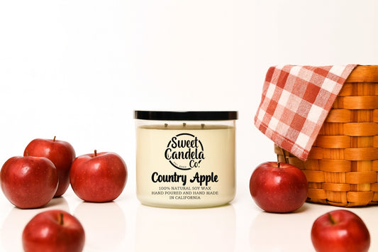 Country Apple 3 Wick Soy Wax Candle