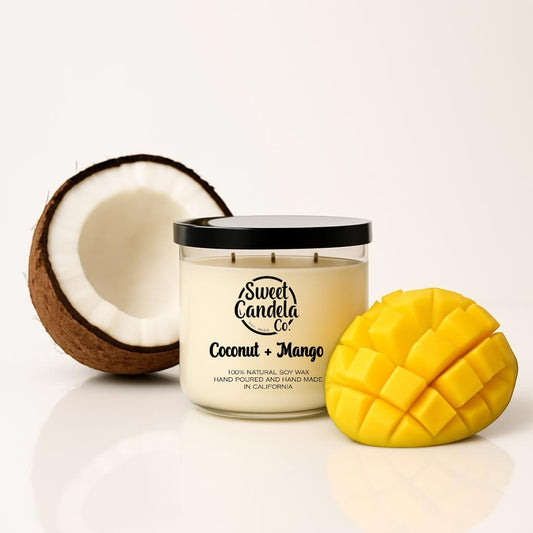 Coconut + Mango 3 Wick Soy Wax Candle