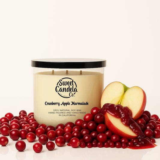 Cranberry Apple Marmalade 3 Wick Soy Wax Candle
