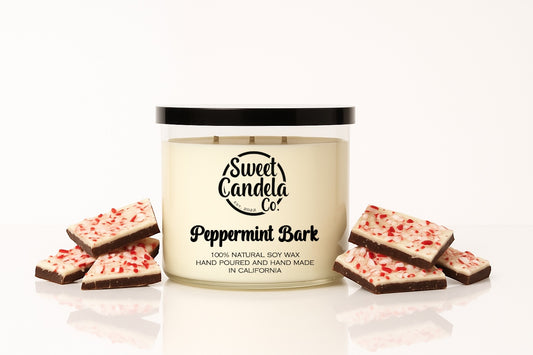 Peppermint Bark 3 Wick Soy Wax Candle