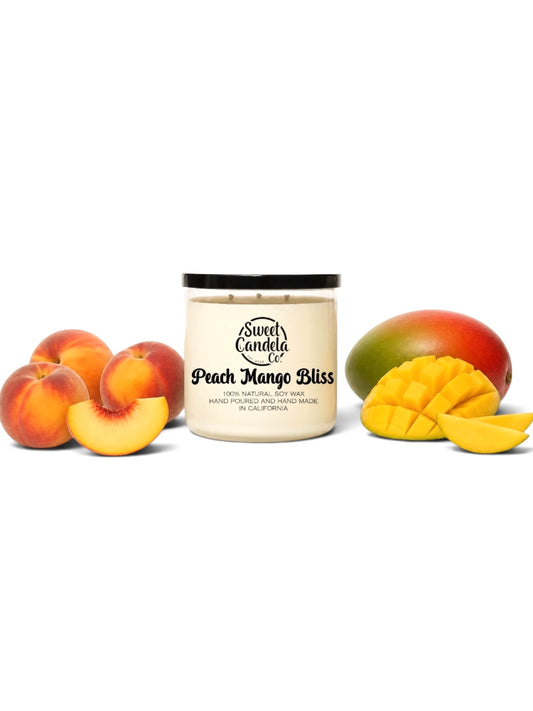 Peach Mango Bliss 3 Wick Soy Wax Candle