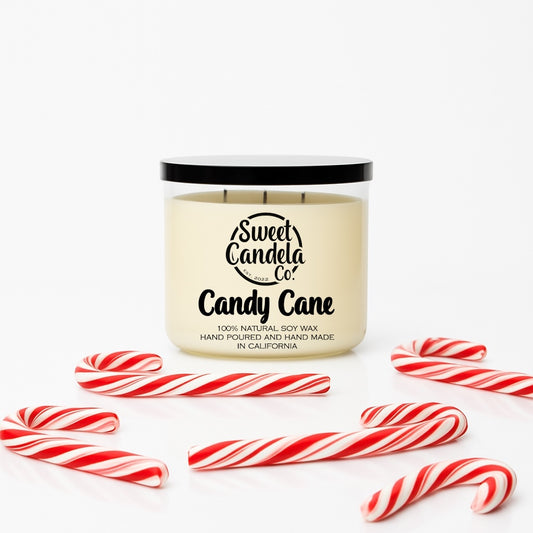 Candy Cane 3 Wick Soy Wax Candle