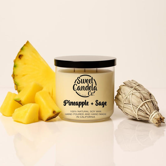 Pineapple + Sage 3 Wick Soy Wax Candle